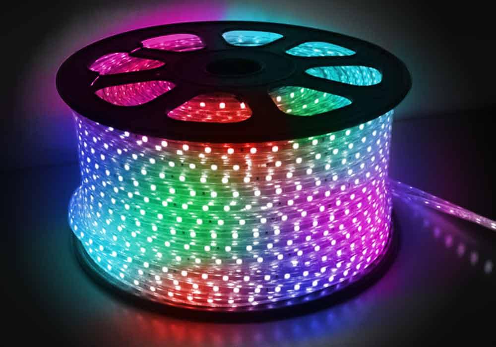 Лента светодиодная RGB 220 в Optima 10 мм. Светящаяся лента для освещения зданий 220 в. - фото 5 - id-p95799124