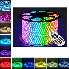 Лента светодиодная в ПВХ оболочке RGB 220 в. 12 мм. Светящаяся лента меняющая цвет светодиодная., фото 3