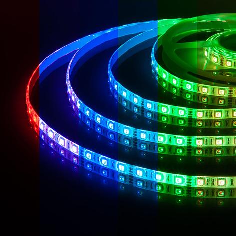 Led лента светодиодная, не герметичная RGB 12 v. 60 д/метр. SMD 5050, фото 2
