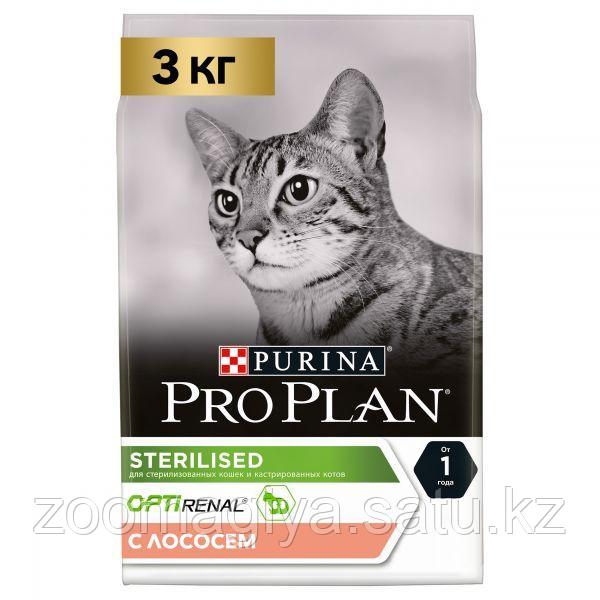 Сухой корм Pro Plan Sterilised для стерилизованных кошек и кастрированных котов лосось 3кг - фото 1 - id-p95800373