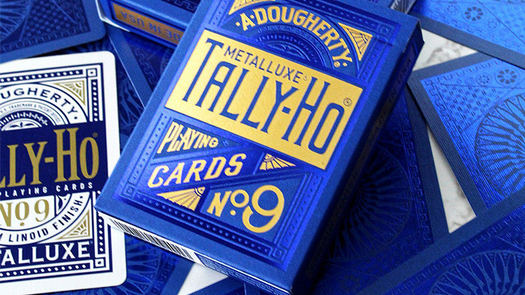 Tally-Ho MetalLuxe blue playing cards
