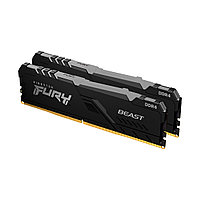 Kingston KF426C16BBAK2/16 Модуль памяти FURY Beast RGB DDR4, 16GB(2x8GB), DIMM <PC4-21300/2666MHz>, Чёрный