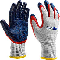 ЗУБР ЗАХВАТ-2, размер L-XL, перчатки с двойным текстурированным нитриловым обливом, 10 пар в упаковке