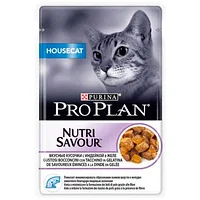 Влажный корм Pro Plan Housecat для домашних кошек индейка в желе 85гр по 24 шт