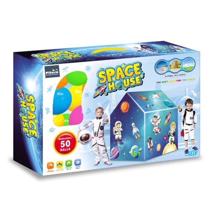 Детский игровой домик PITUSO 50 шаров Космос,93*69*103см (ПВХ каркас)
