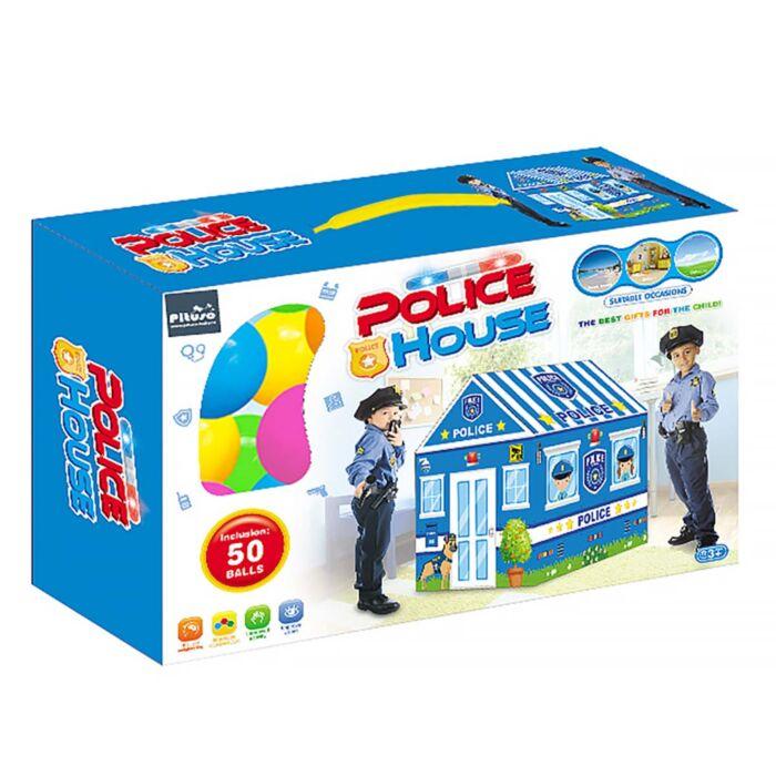Детский игровой домик PITUSO 50 шаров Полиция,93*69*103см (ПВХ каркас)
