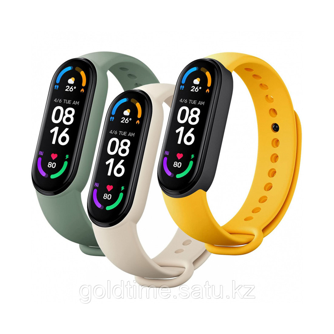 Сменные браслеты для Xiaomi Mi Smart Band 6 (3 шт) Ivory/Olive/Yellow