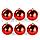 Новогодние елочные шарики глянцевые 6 шт красные, фото 8