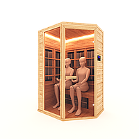 Угловая ИК-сауна 2-м. 1,35*1,05*2 м. / Стандарт
