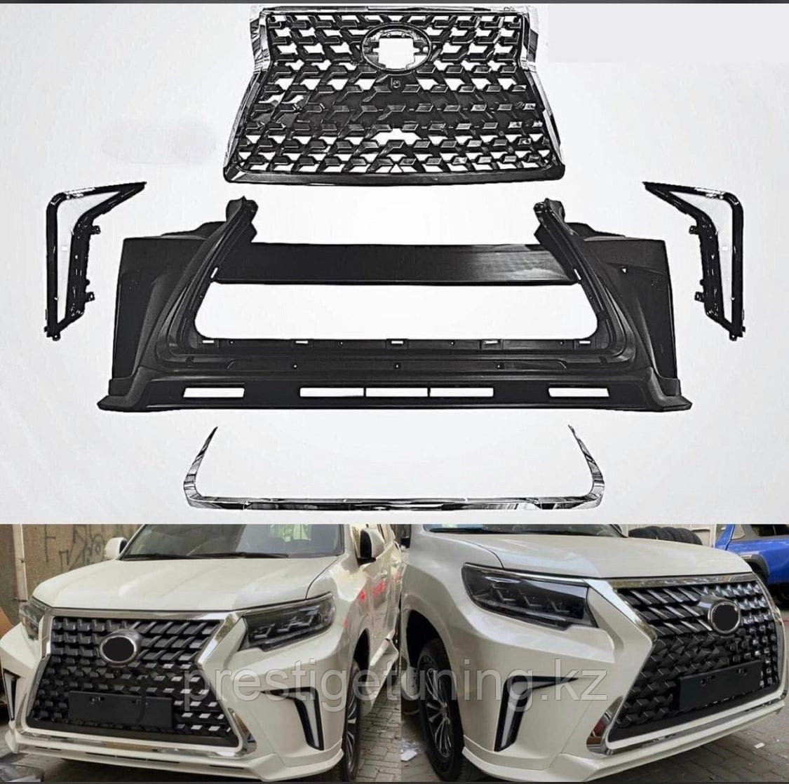 Передний бампер в сборе стиль GX на Land Cruiser Prado 2017-21, фото 1