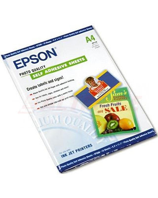 Бумага Epson A4, 167г/м2, 10 листов, матовая, самоклеящаяся