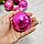 Новогодние елочные шарики розовые 6 шт. 3 в 1, фото 5