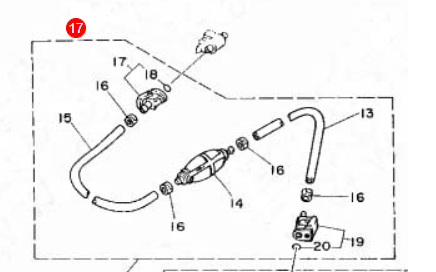 Штуцер коннектор на бак Captain Yamaha 6G12430500