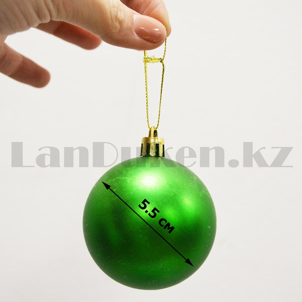 Новогодние елочные шарики зеленые 6 шт. 3 в 1 - фото 3 - id-p95843550