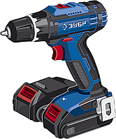 БИЗОН 20В, 2 батарея (2Ач), корпуста, бұрғы-бұрағыш, Кәсіби. DL-201-22