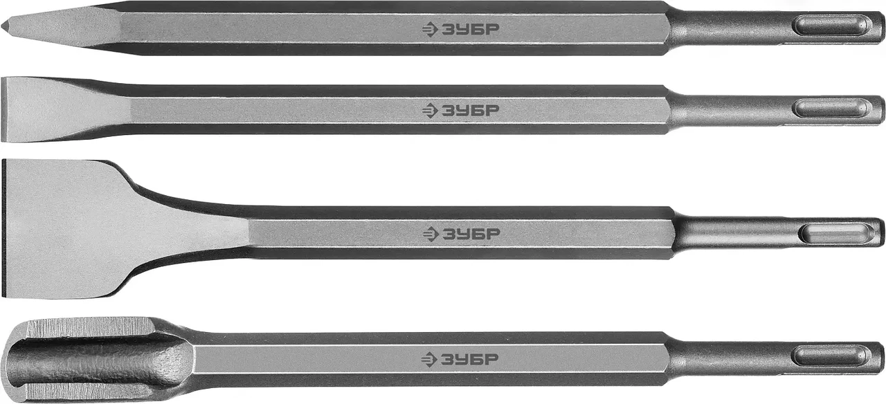 Набор зубил ЗУБР 250 мм, 4 шт., SDS-plus (29360-H4_z01)