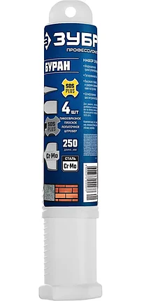 Набор зубил ЗУБР 250 мм, 4 шт., SDS-plus (29360-H4_z01), фото 4