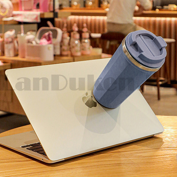 Термокружка с поилкой вакуумная из нержавеющей стали с присоской "Coffee" 500 мл синяя - фото 6 - id-p95859621