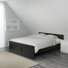 Кровать каркас БРИМНЭС чёрный 140х200 Лурой ИКЕА, IKEA, фото 2