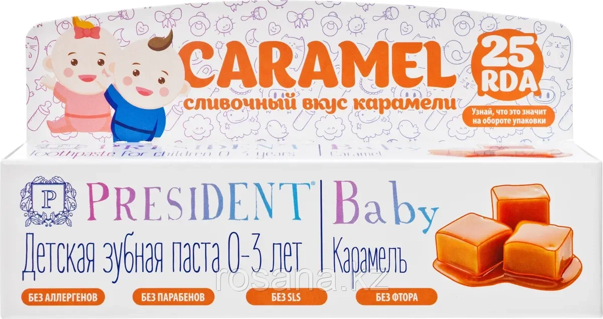 PresiDENT Baby 0-3 зубная паста-гель со вкусом карамели