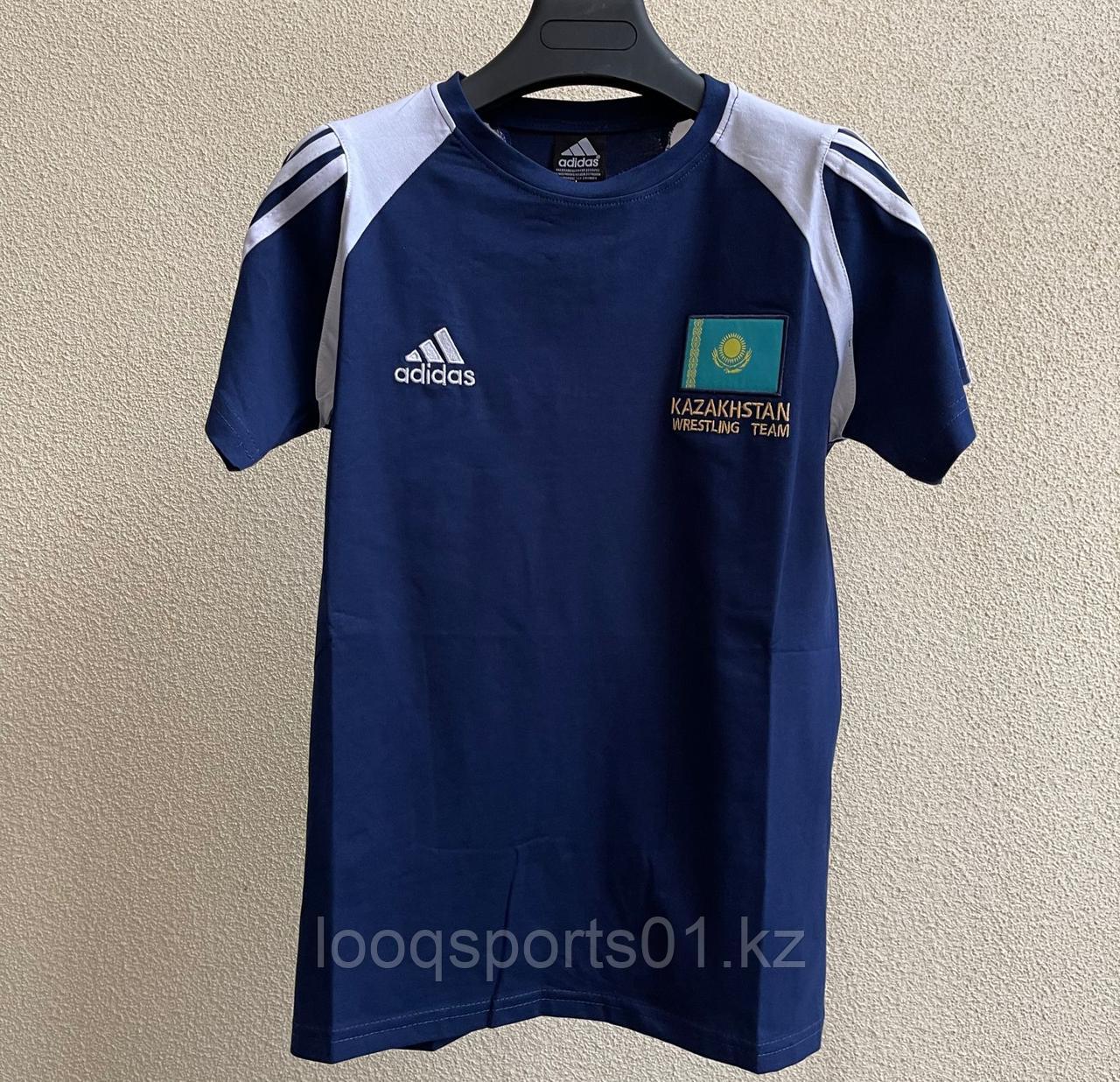 Спортивная футболка мужская Adidas Казахстан Wrestling team (2082) L - фото 1 - id-p95898464