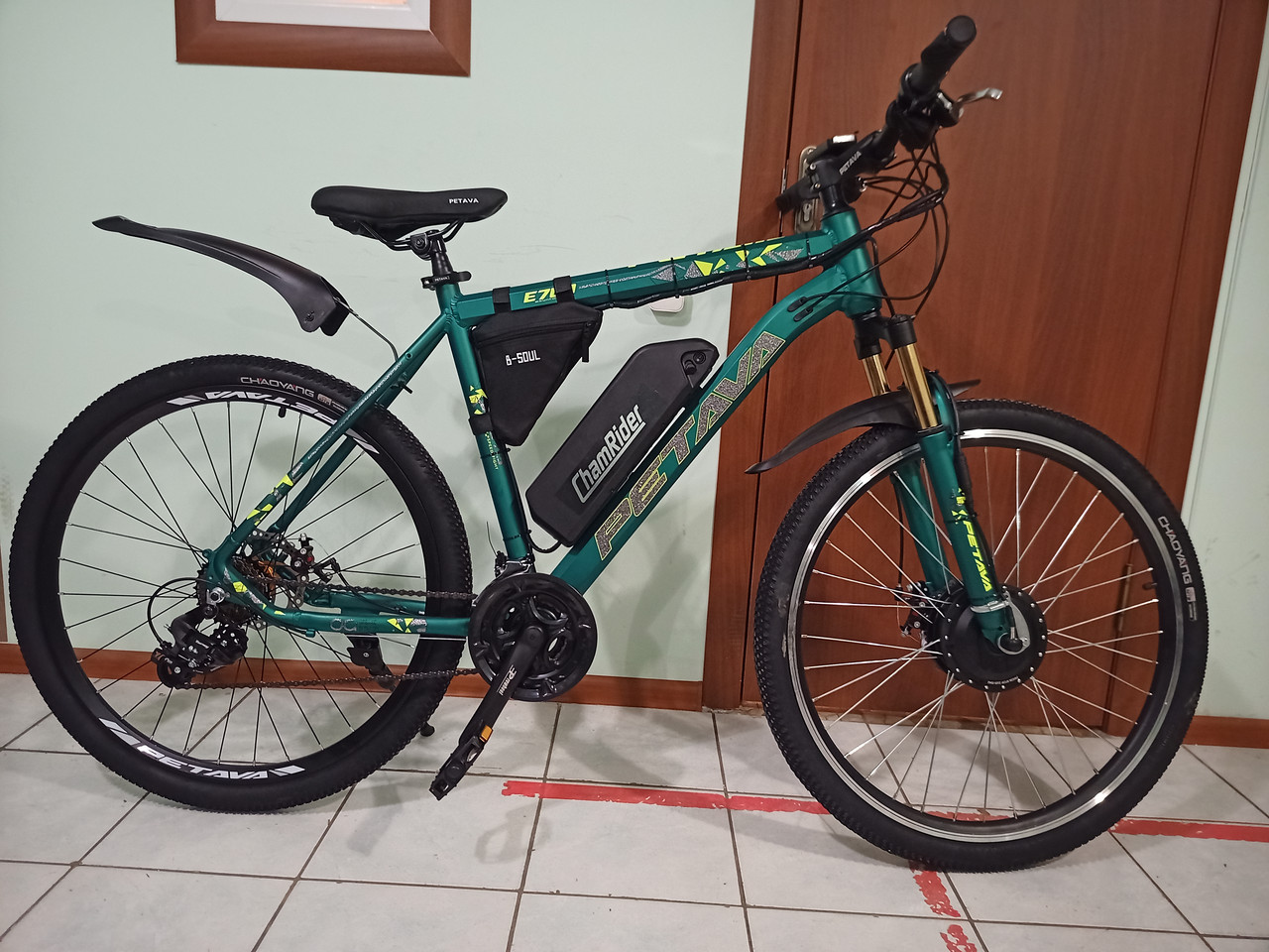 48v 500w (max 1000 w), (передний привод) , MXUS, редукторный, аккум. Li-ion 48v 14,4 A/H. Электровел. 27,5".