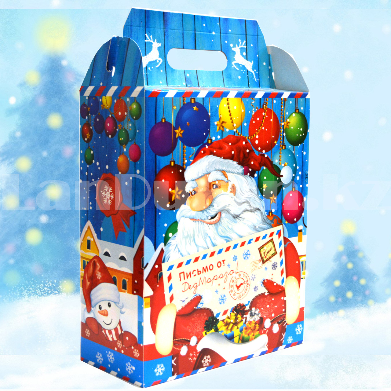 Подарочная новогодняя упаковка "Новогодняя почта" картонная с блистерным окошком складная - фото 3 - id-p95899076