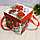 Подарочная коробка M(15х15х15) квадратная в новогодней тематике с блестками с декоративными шнурками, фото 3