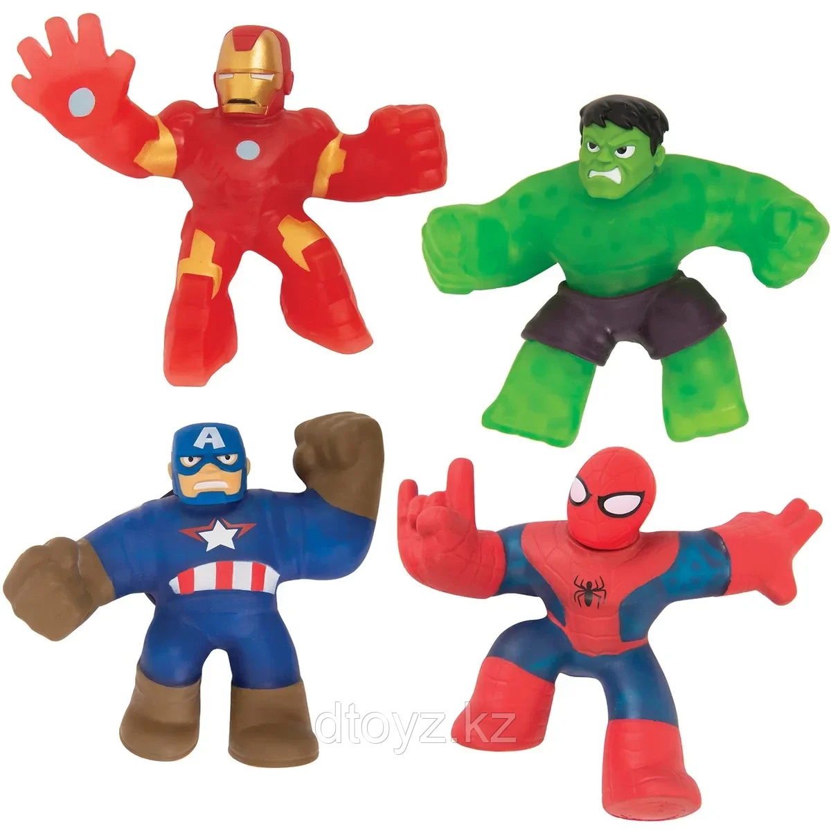 GooJitZu Игровой набор 4 тянущиеся фигурки Марвел: Халк, Человек-паук, Капитан Америка, Железный человек 38450 - фото 2 - id-p95900975