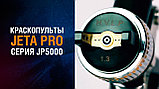 Профессиональный краскопульт Jeta Pro JP5000 HVLP 1,3 мм, с верхним пластиковым бачком 0,6 л, фото 3