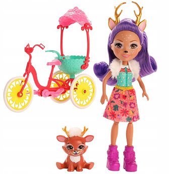 Кукла Enchantimals Велосипедисты Данесса с питомцем и транспортным средством  Энчантималс