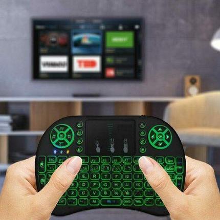 Мини-клавиатура с TochPad беспроводная с LED-подсветкой Rii i8 mini для ТВ-бокса / Android TV / компьютера, фото 2