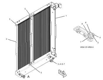 Радиатор масляный на экскаватор-погрузчик Caterpillar 428 (C, D, E, F), 432 (C, D, E, F) Кат