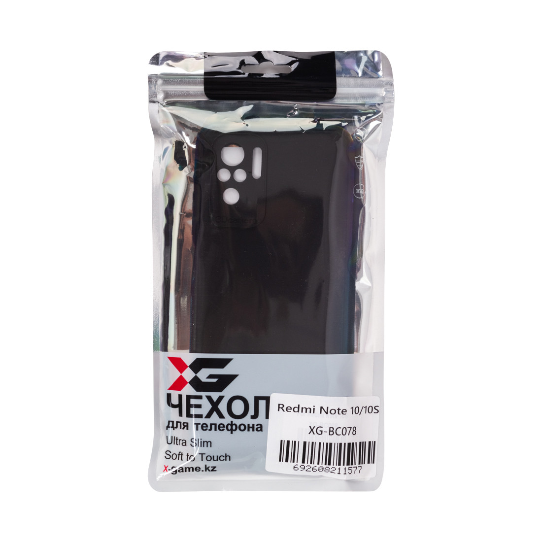 Чехол для телефона X-Game XG-BC078 для Redmi Note 10S Клип-Кейс Чёрный
