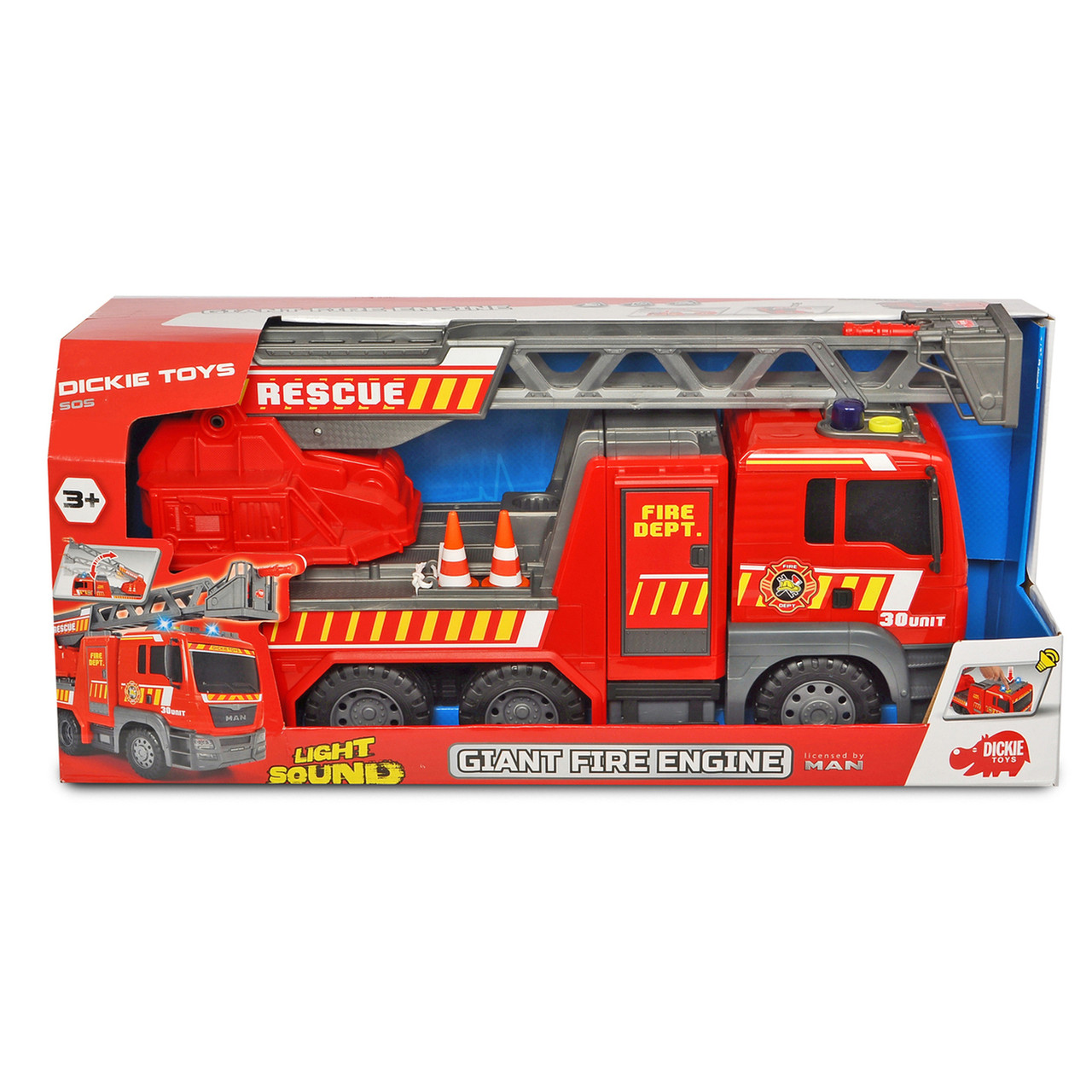 Dickie Toys Пожарная машинка MAN, 54 см (свет, звук) - фото 3 - id-p95908781