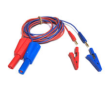Комплект кабелей(проводов) силиконовых раздвоенных (зажим крокодил) на гальванизатор ПОТОК-1