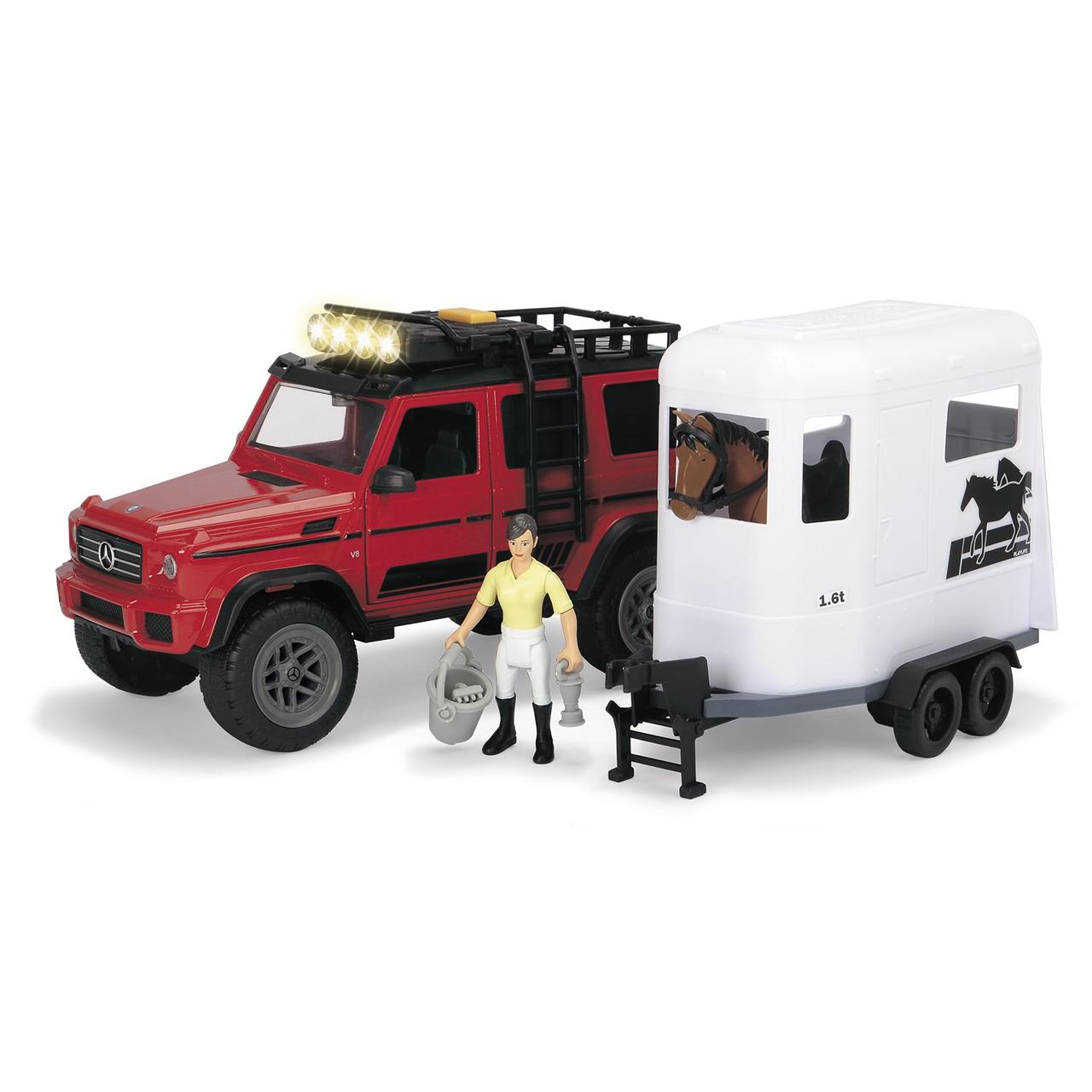 Dickie Toys PlayLife Набор для перевозки лошадей Mercedes-Benz AMG 500 4x4, 23 см (свет, звук) - фото 2 - id-p95908762