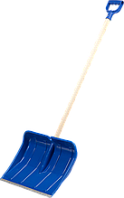 ЗУБР АЛЯСКА лопата снеговая, пластиковая с алюминиевой планкой, деревянный черенок, V-ручка, 490 мм.