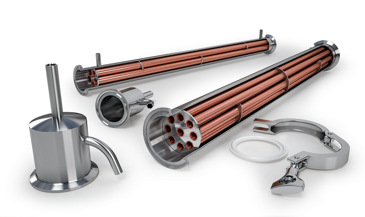 Медный змеевик и сухопарник. Медный прямоточный доохладитель. 8 мм (5 м). Медный змеевик+ сухопарник. Шланчик для самогонного аппарата.