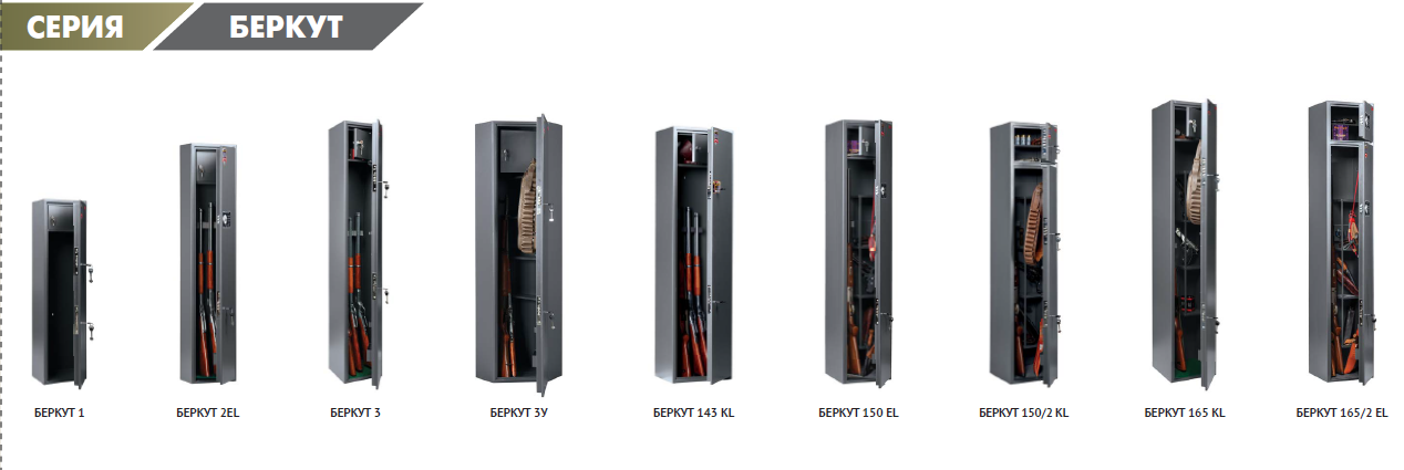 Оружейный сейф на 2 ствола AIKO БЕРКУТ с трейзером, с двумя ключевыми замками - фото 2 - id-p95940669