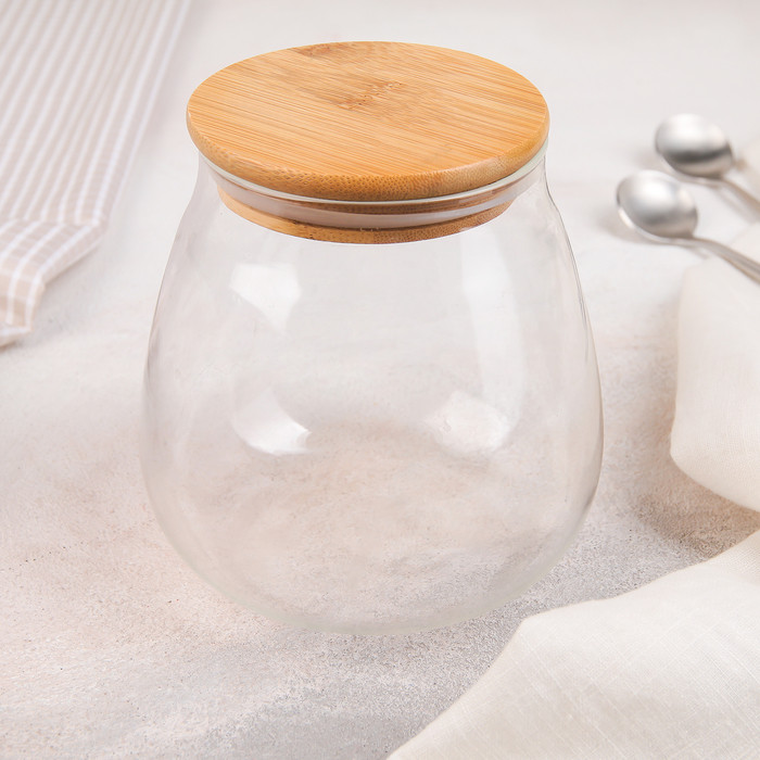 Банка стеклянная для сыпучих продуктов «Эко», 900 мл, 12×14,5 см (id ...