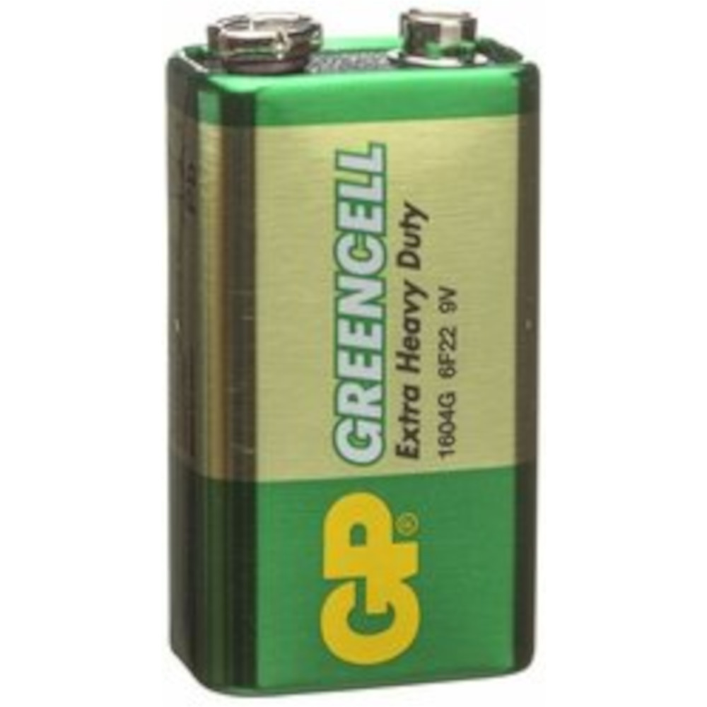 Батарейка Крона GP Greencell  Extra Heavy Duty, 6F22-1S, 9V (в пленке)