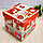 Подарочная коробка M(15х15х15) квадратная в новогодней тематике с блестками с красными шнурками, фото 3