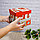 Подарочная коробка M(15х15х15) квадратная в новогодней тематике с блестками с красными шнурками, фото 6