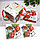 Подарочная коробка M(15х15х15) квадратная в новогодней тематике с блестками с декоративными шнурками, фото 9