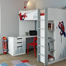 Кровать-чердак Polini kids Marvel 4355 Человек паук