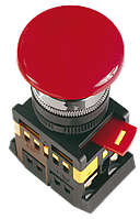 Кнопка AEAL-22 "Грибок"с фиксацией красный d22мм 240В 1з+1р ИЭК