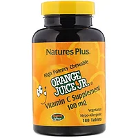 NaturesPlus, Витамин С, буферизированный, 100 мг, 180 жевательных таблеток