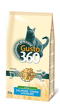 Gusto Cat Salmone, сухой корм для взрослых кошек, лосось, тунец, овощи, уп. 20 кг.
