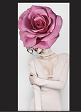 Наклейка на дверь "Девушка с розовым цветком", 90*200см, фото 2